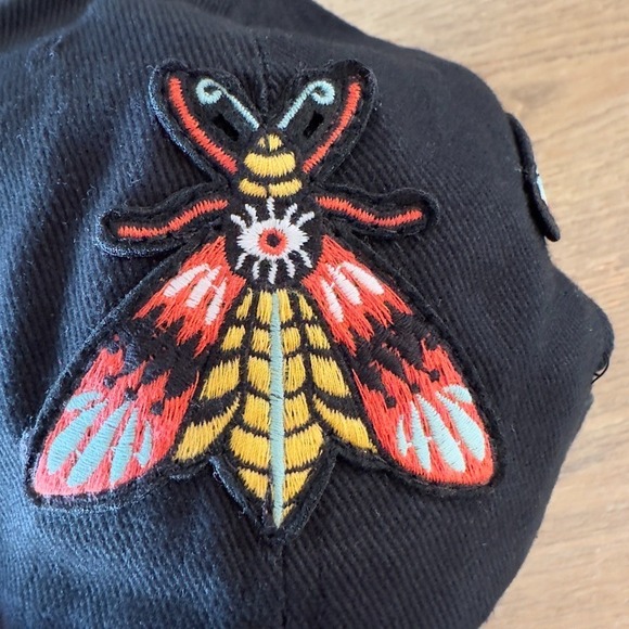 MOTHER The Shady Baseball Hat-Black-Patch & Embroidered Snapback cap-100% Cotton - Picture 8 of 9